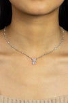 1.83 Carats Total Mixed Shape Diamond Halo Pendant Necklace in White Gold