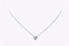 0.28 Carats Total Brilliant Round Cut Diamond Heart Shape Pendant Necklace in White Gold
