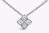 0.47 Carat Round Diamond Flower Pendant Necklace in 18 karat White Gold
