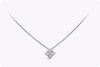 0.47 Carat Round Diamond Flower Pendant Necklace in 18 karat White Gold