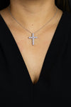 2.24 Carat Round Diamond Cross Pendant Necklace