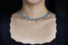 1.06 Carats Total Brilliant Round Diamond Double Strand Ball Necklace in White Gold