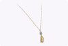 GIA Certified 3.12 Carats Pear Shape Diamond Halo Pendant Necklace in Two-Tone Gold