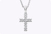 0.19 Carat Round Diamond Cross Pendant Necklace