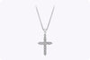 0.50 Carat Round Brilliant Diamond Cross Pendant Necklace in White Gold