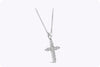 0.50 Carat Round Brilliant Diamond Cross Pendant Necklace in White Gold