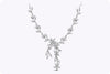 7.03 Carats Total Marquise Cut Diamond Floral Motif Drop Necklace in White Gold