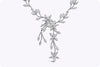 7.03 Carats Total Marquise Cut Diamond Floral Motif Drop Necklace in White Gold