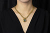 18k Yellow Gold Cuban Link Intaglio Hebrew Coin Medallion Link Necklace
