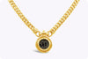 18k Yellow Gold Cuban Link Intaglio Hebrew Coin Medallion Link Necklace