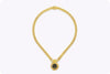 18k Yellow Gold Cuban Link Intaglio Hebrew Coin Medallion Link Necklace