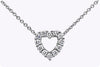 0.35 Carats Total Brilliant Round Shape Diamond Open-Work Heart Pendant Necklace in White Gold