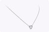 0.35 Carats Total Brilliant Round Shape Diamond Open-Work Heart Pendant Necklace in White Gold