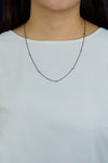 0.32 Carat Total Round Cut Diamonds By the Yard Necklace in Black Rhodium