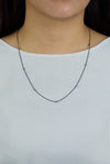 0.32 Carat Total Round Cut Diamonds By the Yard Necklace in Black Rhodium