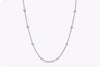 6.83 Carat Total Pear Shape Diamond Halo Diamonds by the Yard Necklace in White Gold