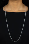 2.58 Carats Total Brilliant Round Diamond Long Fashion Necklace in White Gold