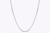 2.58 Carat Total Brilliant Round Diamond Long Fashion Necklace in White Gold