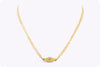 0.10 Carats Brilliant Round Diamond on Ovoid Shaped Brushed Gold Pendant Necklace