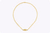 0.10 Carat Round Cut Diamonds in Ovoid Brushed Pendant Necklace in Two-Tone