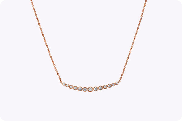0.37 Carat Graduating Round Brilliant Cut Diamond Pendant in Rose Gold