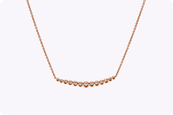 0.37 Carat Graduating Round Brilliant Cut Diamond Pendant in Rose Gold