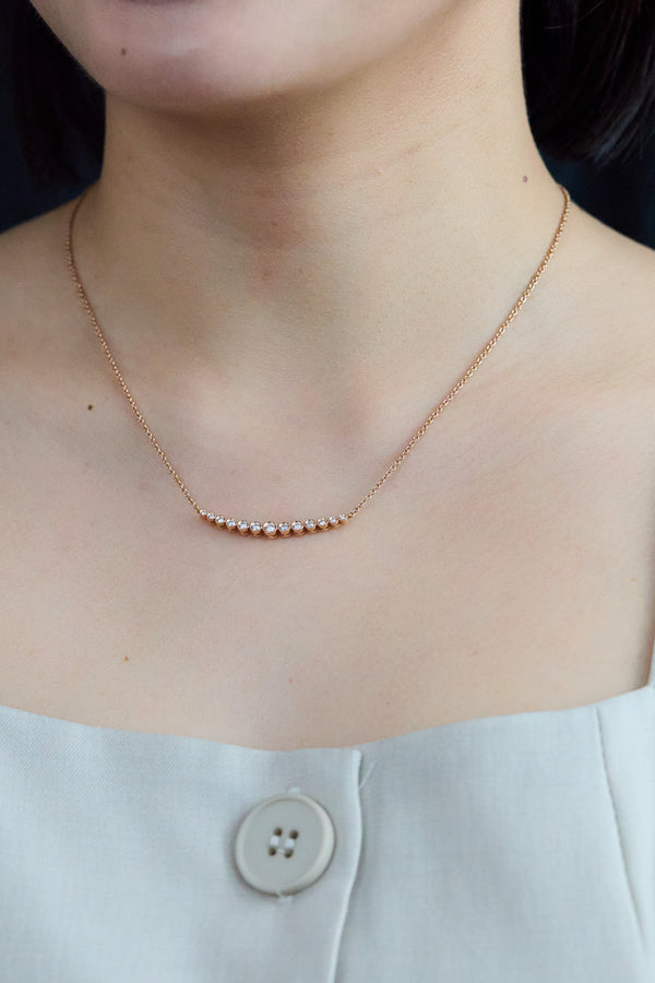 0.37 Carat Graduating Round Brilliant Cut Diamond Pendant in Rose Gold