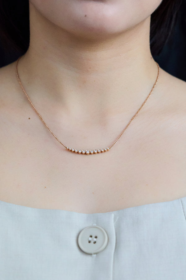 0.37 Carat Graduating Round Brilliant Cut Diamond Pendant in Rose Gold