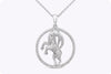 0.24 Carat Total Round Cut Diamond Aries Pendant Necklace in White Gold