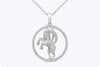 0.24 Carats Round Diamond Aries Pendant Necklace in White Gold
