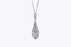 Antique 1.40 Carat Round Antique Cut Diamond Pendant Necklace in Platinum