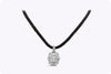 Judith Ripka Black Silk String Necklace with Antique White Gold Pendant