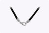 Judith Ripka Black Silk String Necklace with Antique White Gold Pendant