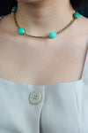 carved oval turquoise necklace