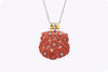 diamond coral pendant necklace in two-tone gold