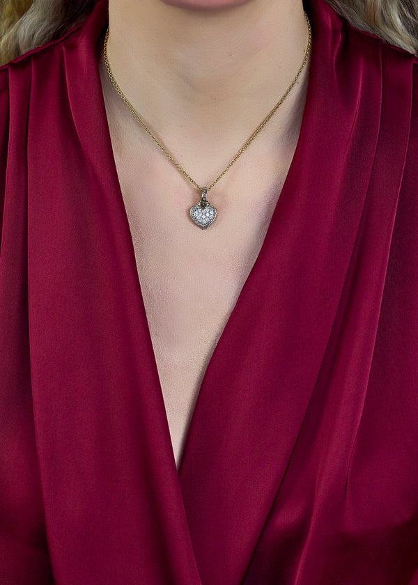 Judith Ripka 0.60 Carat Diamond Heart-Shaped Pendant Necklace in White Gold