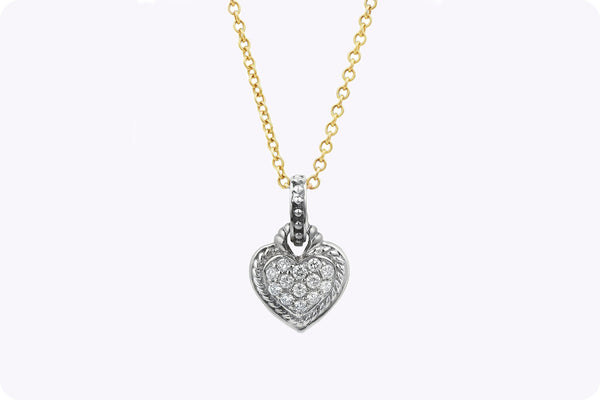 Judith Ripka 0.60 Carat Diamond Heart-Shaped Pendant Necklace in White Gold
