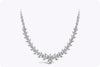 15.01 Carats Total Mixed Cut Diamond Cluster Fashion Necklace in White Gold