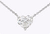 GIA Certified 1.18 Carats Heart Shape Diamond Solitaire Pendant Necklace in White Gold
