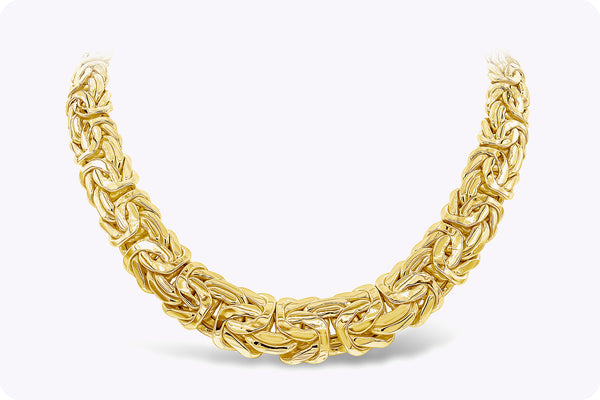 101.00 Grams Byzantine Link Intertwined Design Fashion Necklace in Yellow Gold