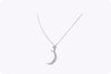 0.51 Carat Round Diamond Crescent Moon Pendant Necklace in White Gold