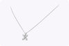 0.92 Carat Total Marquise Diamond Floral Motif Pendant Necklace in White Gold