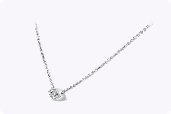 1.00 Carat Marquise Cut Diamond Solitaire Pendant Necklace in White Gold