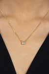 1.07 Carats Princess Cut Diamond Solitaire Pendant Necklace in Yellow Gold