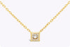 1.07 Carats Princess Cut Diamond Solitaire Pendant Necklace in Yellow Gold