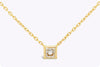 1.07 Carat Princess Cut Diamond Solitaire Pendant Necklace