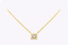 1.07 Carat Princess Cut Diamond Solitaire Pendant Necklace
