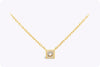 1.07 Carats Princess Cut Diamond Solitaire Pendant Necklace in Yellow Gold