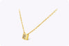 1.07 Carats Princess Cut Diamond Solitaire Bezel Pendant Necklace in Yellow Gold