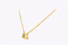 1.07 Carats Princess Cut Diamond Solitaire Pendant Necklace in Yellow Gold